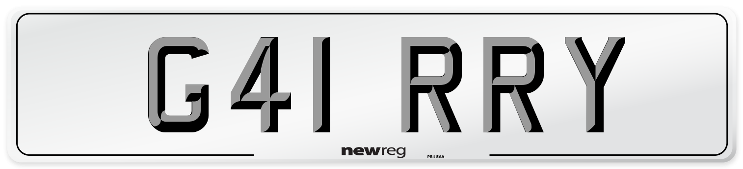 G41 RRY Number Plate from New Reg